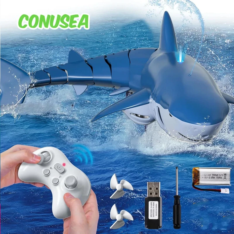 RC Shark Remote Control whale Spray Water Kids robot toy Radio Controlled Boats swimming pool Toys for boys Children Kid