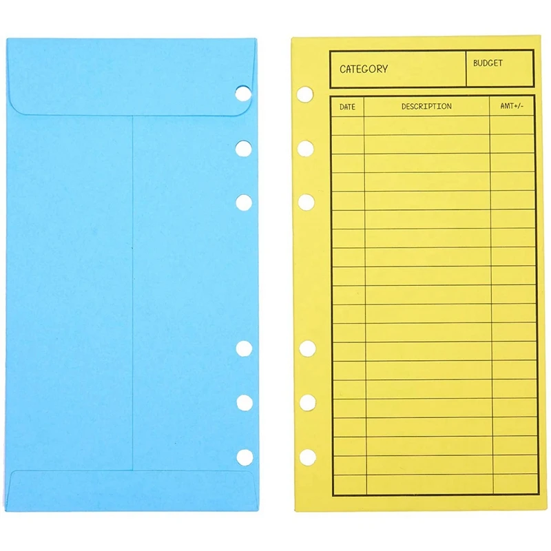 24 Budget Envelopes, Card Cash Envelope System, Save Money, Various Colors, Vertical Layout And Perforation