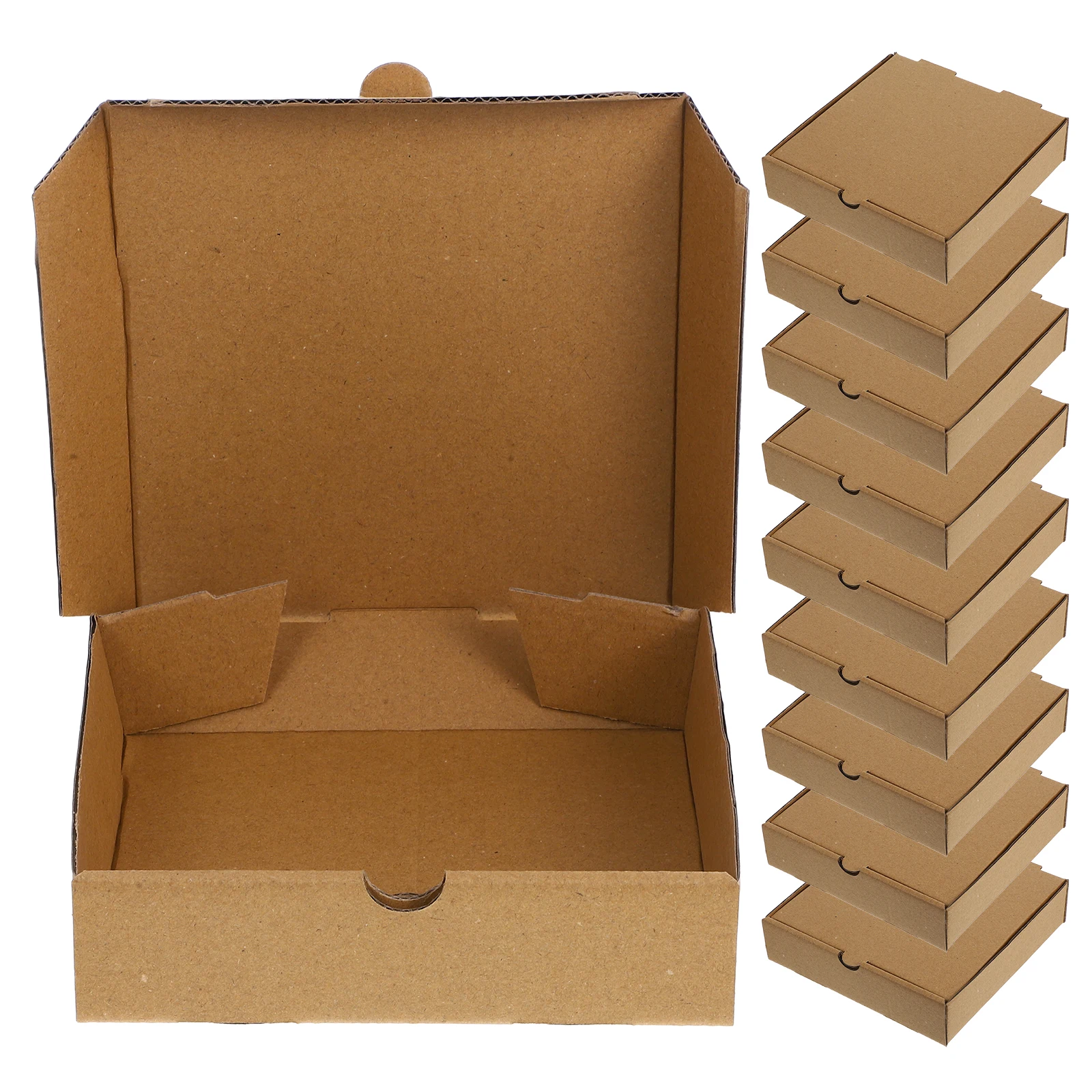 

10PCS Pizza Boxes 6 Inch 16x16x4cm Kraft Corrugated Disposable Paper Case Small Pizza Takeaway Storage Container Boxes