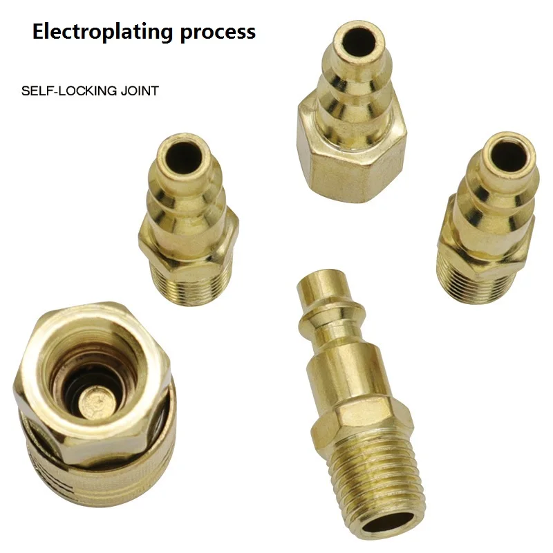 Estilo americano Quick Connect Núcleo Conector Fêmea, Gás Pipe Joint, Compressor de ar Pneumático Ferramenta Acessórios, 1/4npt, 5 Pcs Set