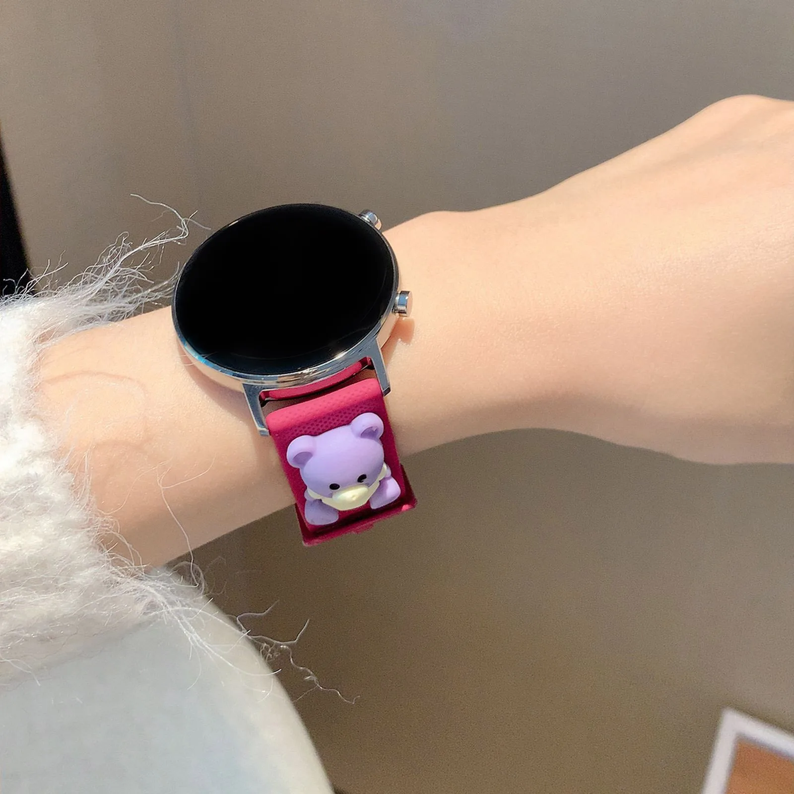 Silicone Loop band hot pink For Samsung Galaxy Watch 7 FE 5 Pro 4 6 classic 44mm 40mm sport bracelet correa Galaxy Watch 7 Strap