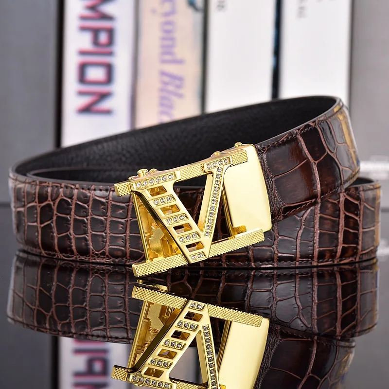 Высококачественный мужской ремень из кожи дермы, роскошный брендовый дизайнерский пояс, костюм, джинсы, официальная одежда, ремни известного бренда с автоматической пряжкой