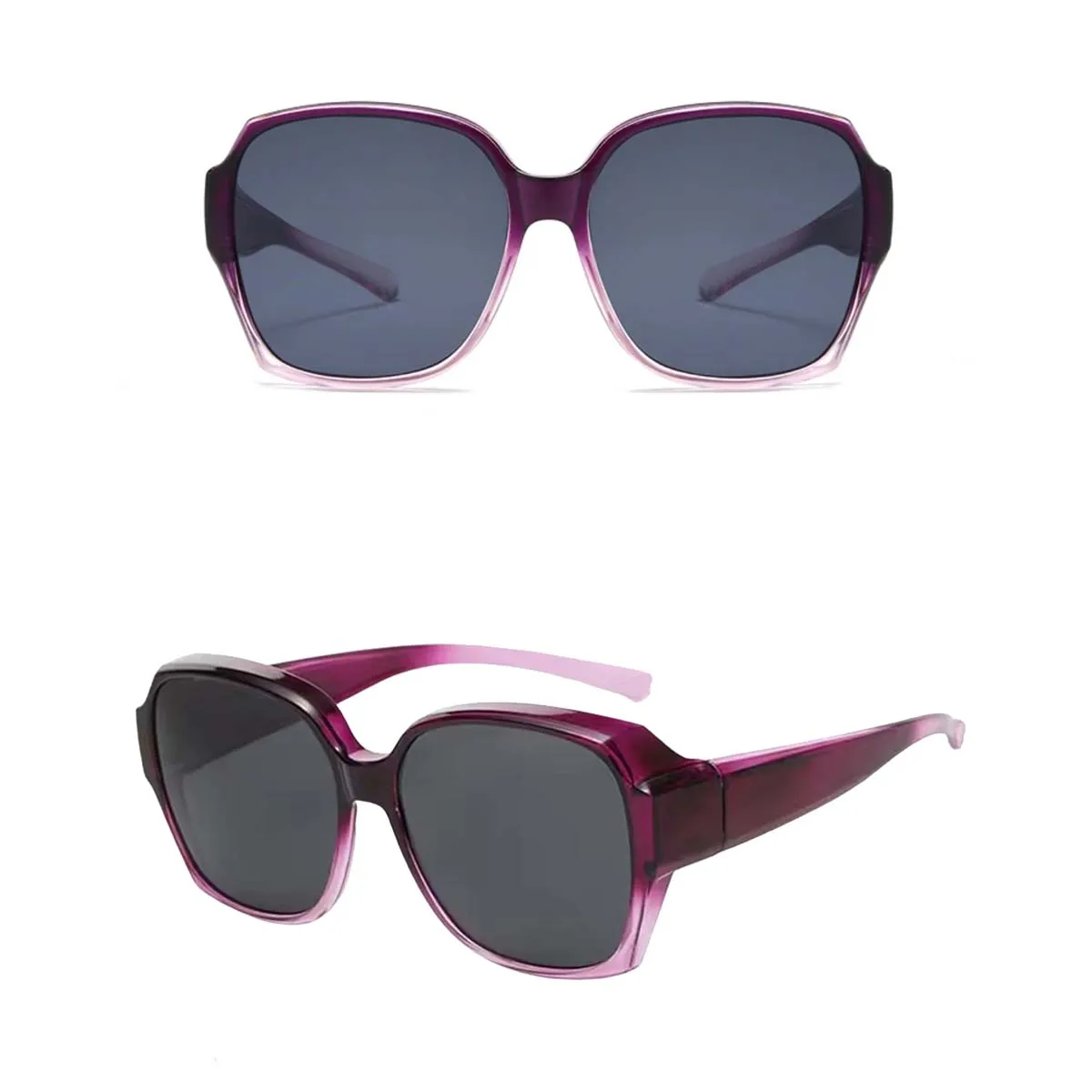 Überbrille-Sonnenbrille für Autofahrer, T01 Stylische Quadratische Modische Korrektions-Sonnenbrille mit UV400-Schutz – Detail 7