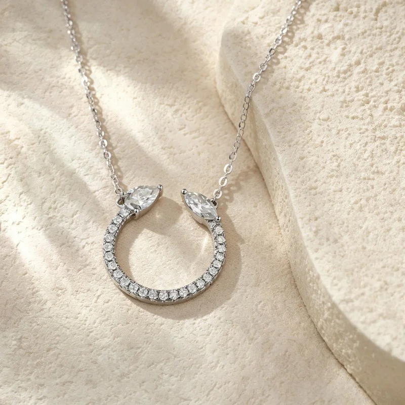 Moissanit-Anhänger-Halskette, Wassertropfen-Form, Marquise-Schliff, 925er Sterlingsilber, 18K vergoldet, personalisierbarer Stil, einzigartiges Geschenk für Frauen – Detail 5