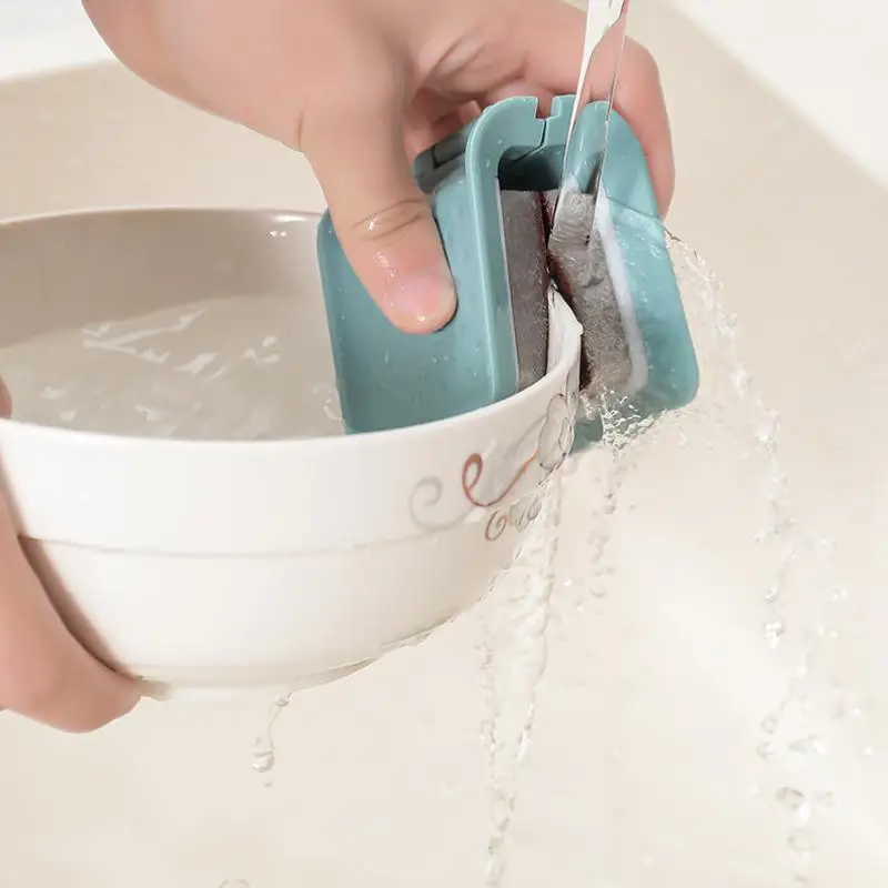 1Pc Foldable Kitchenware Cleaning Brush U-shaped Dinner Plate Cleaning Sponge Brush Replaceable Brush Head Kitchen Gadgets Brush