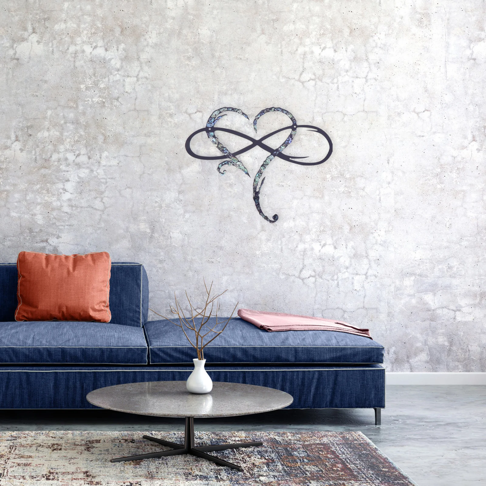 

1pc Iron Heart Decoration Wall Hanging Heart Decor For Bedroom Living Room Garden Patio Rustproof Metal Art Pendant