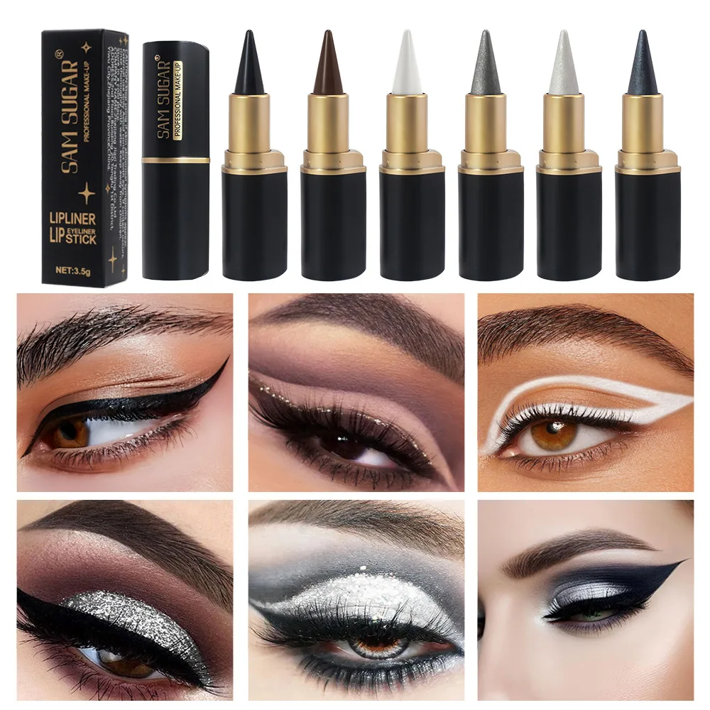 قلم تحديد عيون مقاوم للماء، ظلال عيون غير لامعة، تركيبة سريعة الجفاف، تصميم طرف واحد، مصطبغ للغاية، مقاوم للتلطخ طوال اليوم