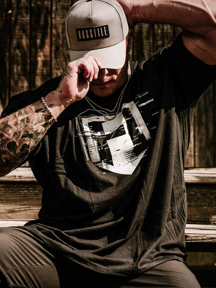 DISRUPTED TEE - Hosstile _ Men's Gym GYM Graphic Cotton Tee Printing High-end Luxury Unisex Style Both of Men and Women