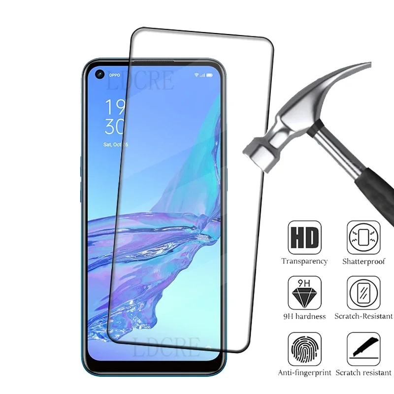 4Pcs For OPPO A53 Glass OPPO A53 Tempered Glass 9H HD Protective Film Full Cover Glue For Screen Protector OPPO A53 OPPOA53 6.5"