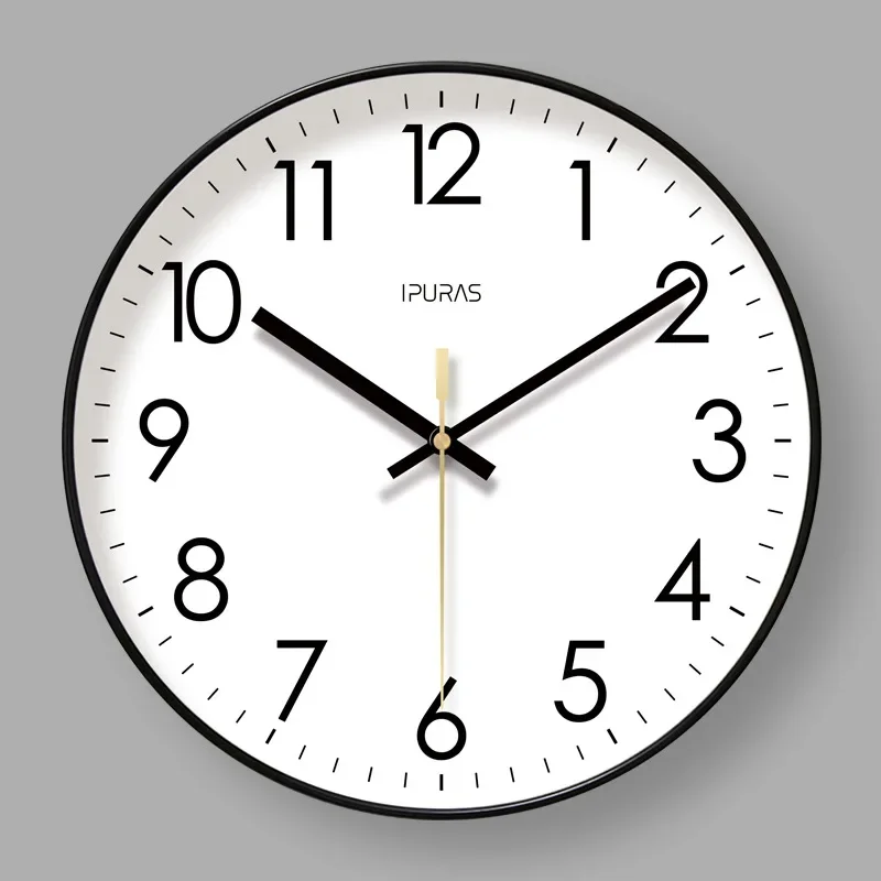 10-14 Inch Simple Wall Clock for Living Room Classic European Clock Battery Operated Easy-to-Read Quartz Clock Wall Decoration