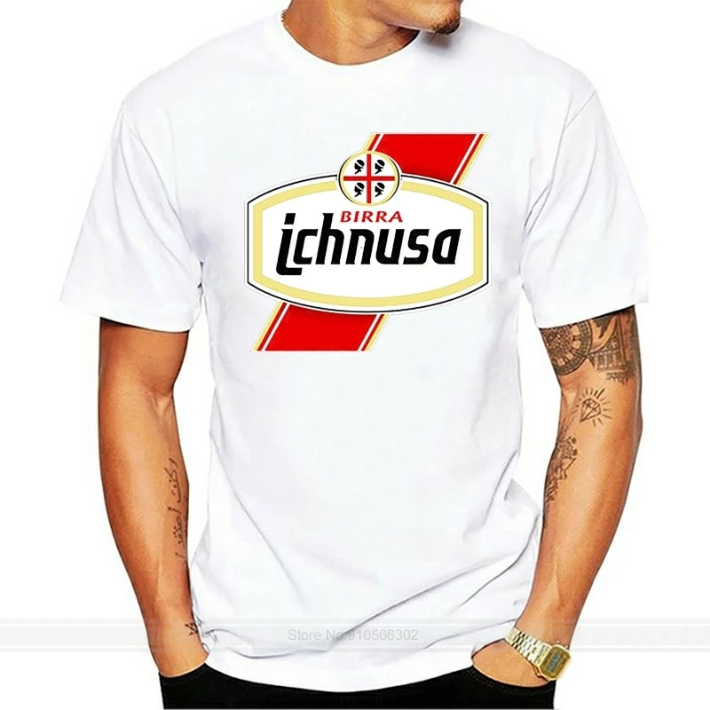 Ichnusa Birra T-Shirt Black Beer Sardinia Italy alcohol cotton tshirt men summer fashion t-shirt euro size