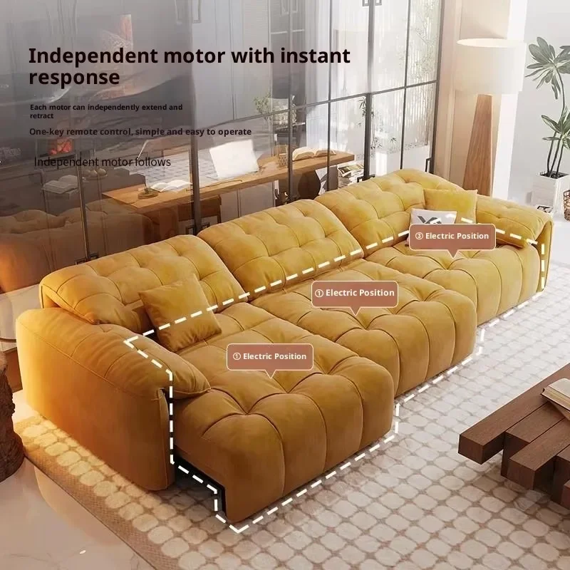 for Living Room Home Furniture Electric Sectional Sofa, Elephant Ear Luxury Couch with Scratch‑Resistant Pet‑Friendly Fabric