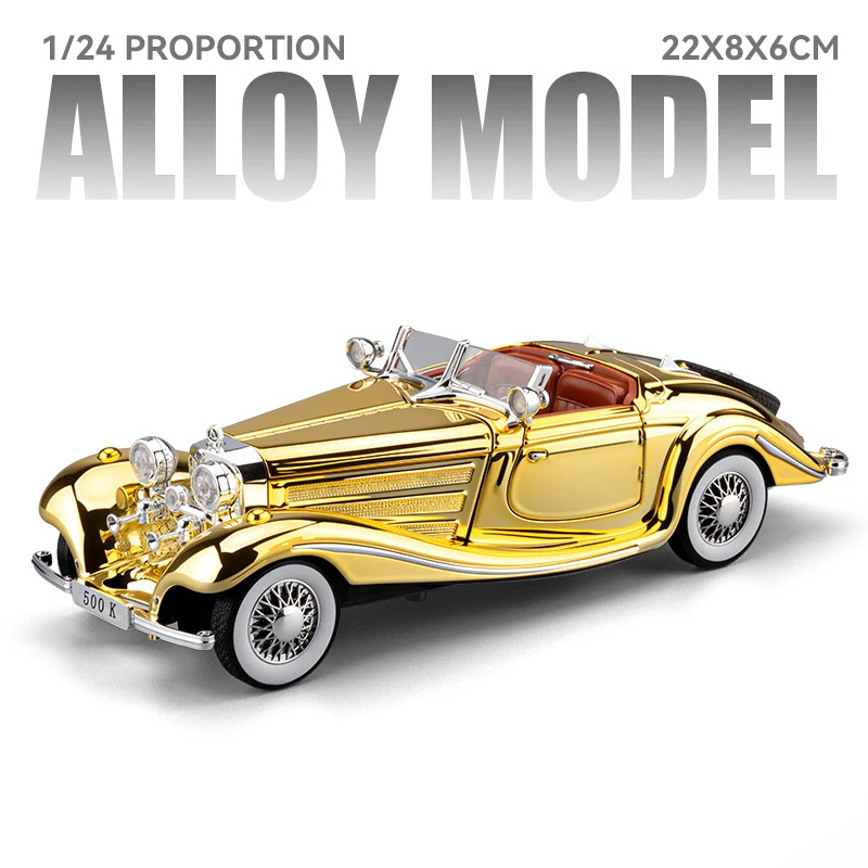 1:24 500K 1936年クラシックカー合金製モデルカー、サウンド＆ライト