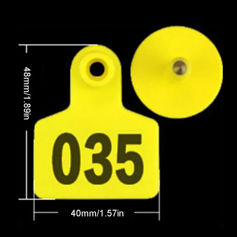 Plastic Livestock Ear Tags with 1-100 Series Numbers Farm Animal Identification Tags for Cattle Pig Sheep Pack of 100