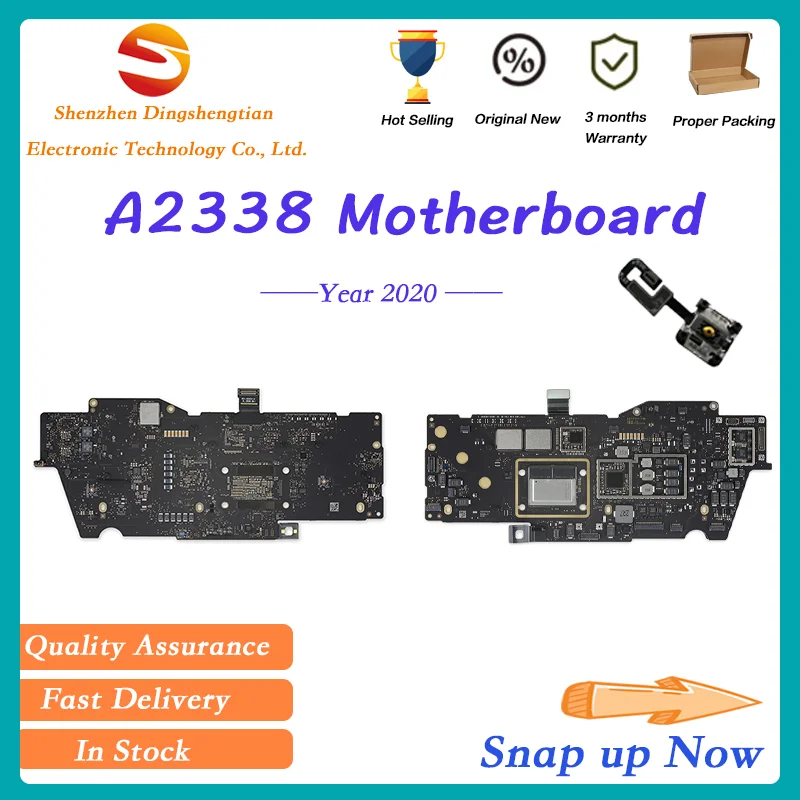 

Replacement For MacBook Pro 13" M1 A2338 Motherboard Ram 8GB 16GB SSD 256GB 500GB 1TB Logic Board 820-02020-11 With Touch Button