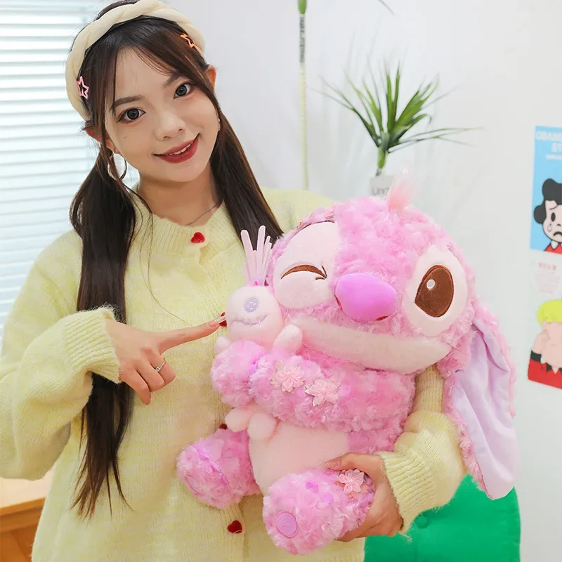 

Kawaii Stitch Sakura Series Plush Toys Cartoon Cute Pillow Hug Rose Velvet Stitch Kid Festival Birthday Gift Decoration Doll