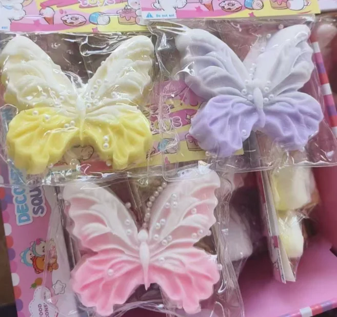 Pearl Butterfly Pinch Lego Appearance Simulation Butterfly Soft Rubber Stress Relief Toy