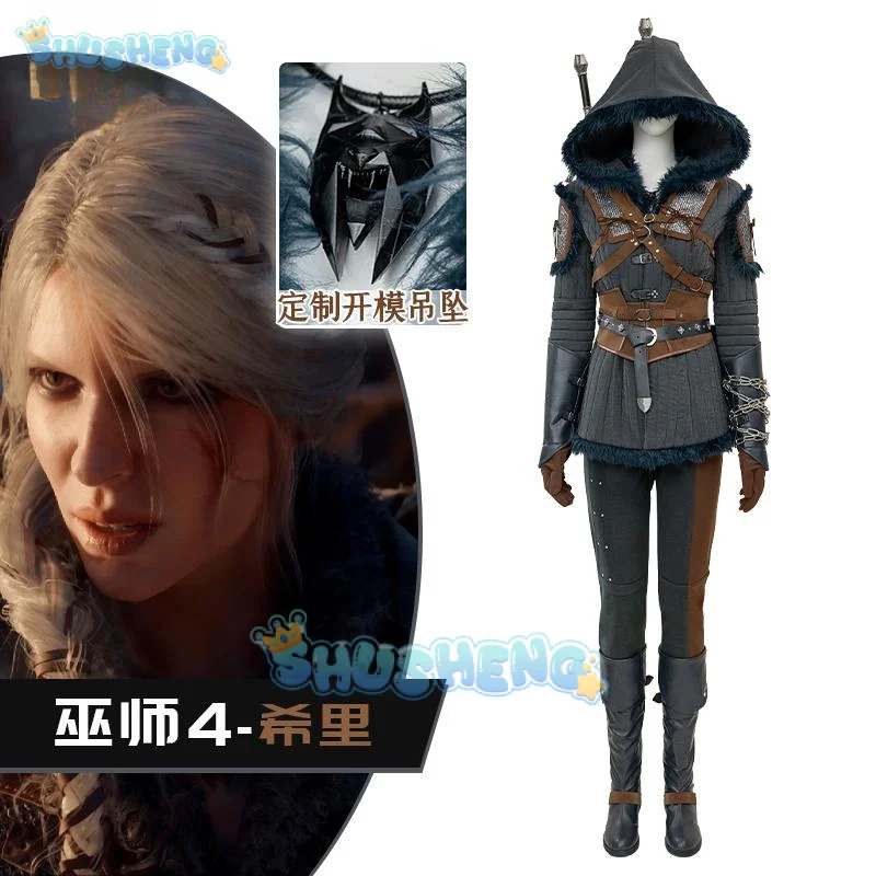 أزياء سيري ويتشر 4 التأثيرية زي سيريلا فيونا إلين ريانون للهالوين كرنفال حفلة عيد الميلاد لعب الأدوار الملابس