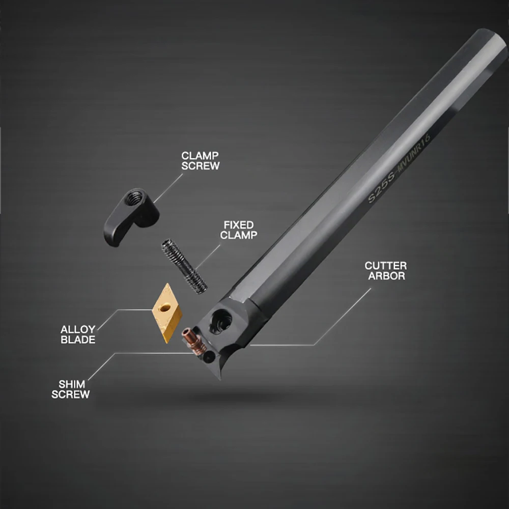 High Quality Cemented Carbide 1PCS S20R-MVUNR16 S25S-MVUNR16 S32T-MVUNR16 S40T-MVUNR16 MVUNR Internal Turning Tool Holder