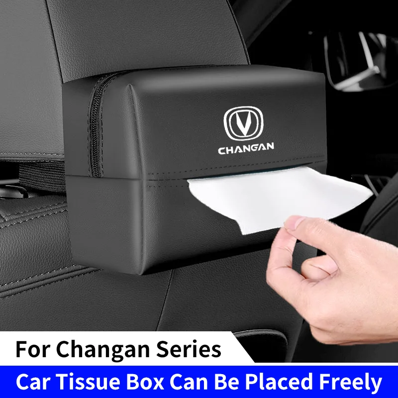 Car Seat Back Tissue Box For Changan CS35 alsvi CS55 CS75 CS85 CS95 Auto Sun Visor Armrest Box Hanging Tissue Organizer Storage