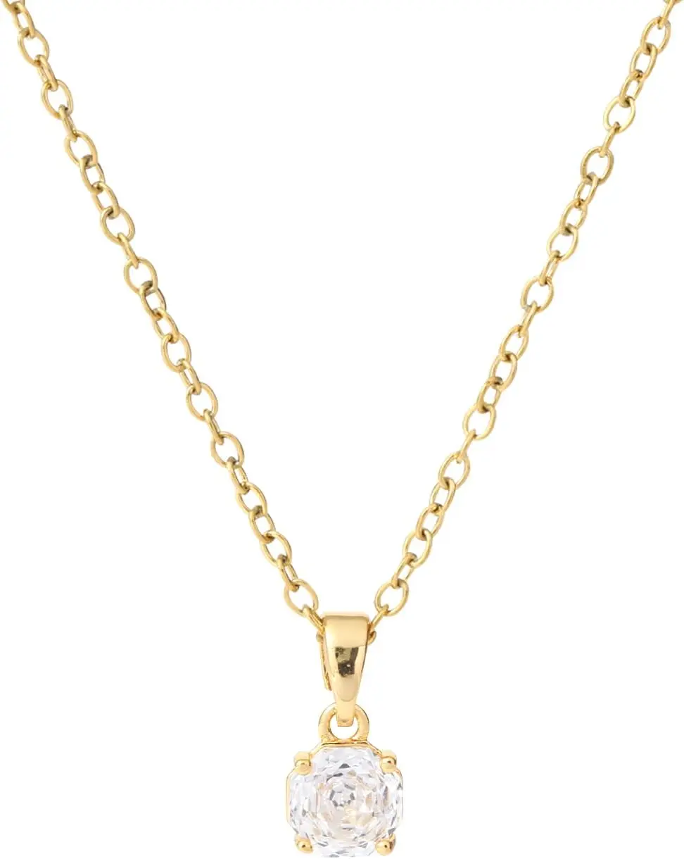 Colares com Pingente de Cristal Banhado a Ouro com Padrão de Rosas e Pedra de Nascimento para Mulheres - Presente para Aniversário, Dia dos Namorados, Dia das Mães, Natal