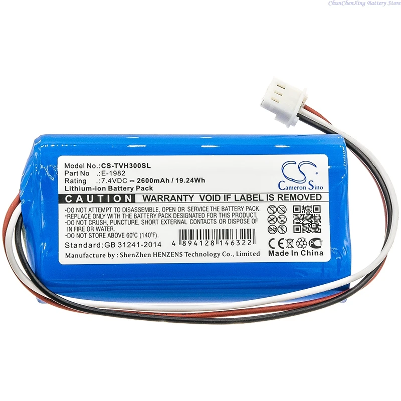 Televes H30FLEX H30 FLEX +TOOL용 7.4V 2600mAh 배터리 E-1982