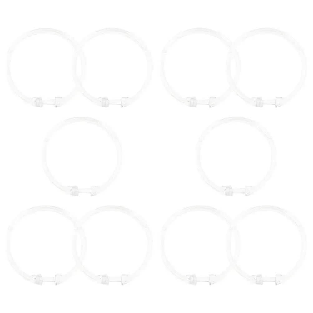 

10Pcs Fashionable Clear Acrylic Shower Curtain Rings Round Hooks for Bathroom Shower Rod Window Curtains Decorative Curtain