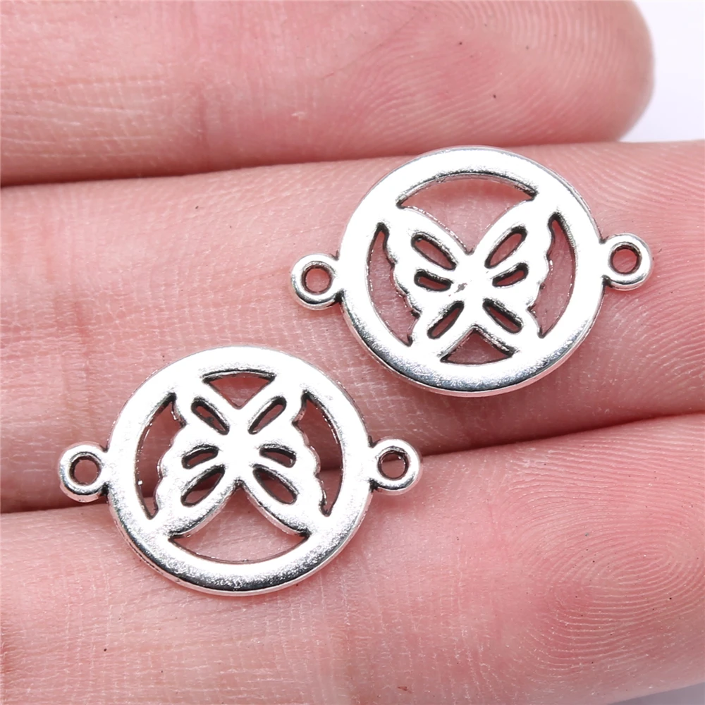 

Wholesale 200pcs/bag Charms Wholesale 20x14mm Round Butterfly Connector Charms Wholesale For Jewelry Making