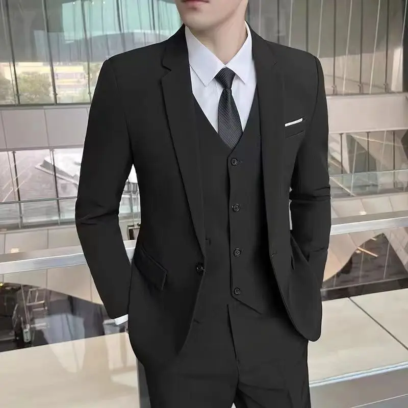 

Men's Casual Slim Fit Waist Cinching Blazer Suit Set Korean Style Trendy Versatile Business Professional Student