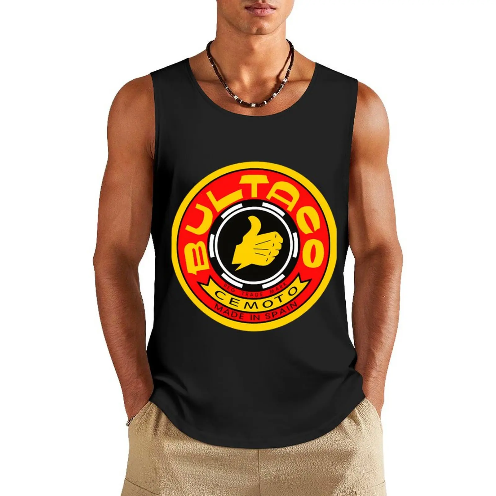 

Bultaco Motorcycles Logo Merchandise Майка Футболка для фитнеса рубашки для спортзала Жилет для мальчика тренажерный зал