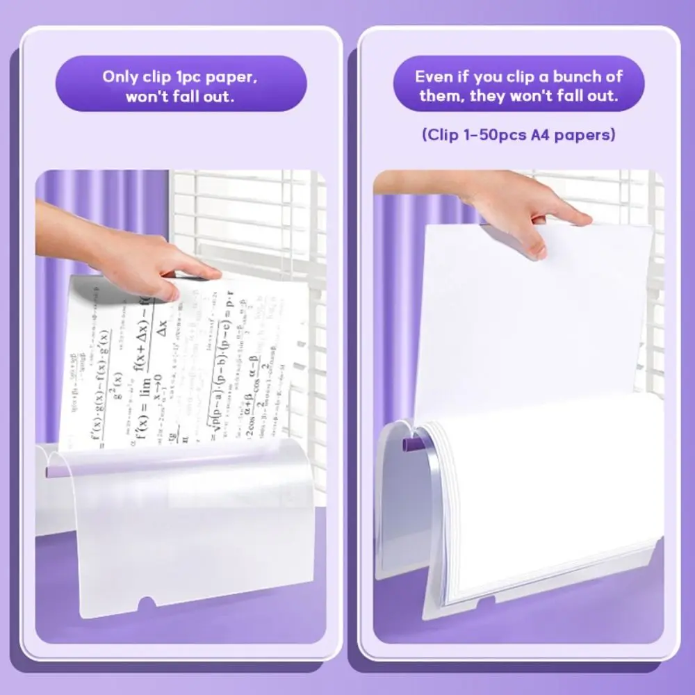 

10PCS/Set Gradient Morandi Color A4 File Folder Waterproof Transparent Test Paper Storage Clip Draw Rod File Document Clip Gift