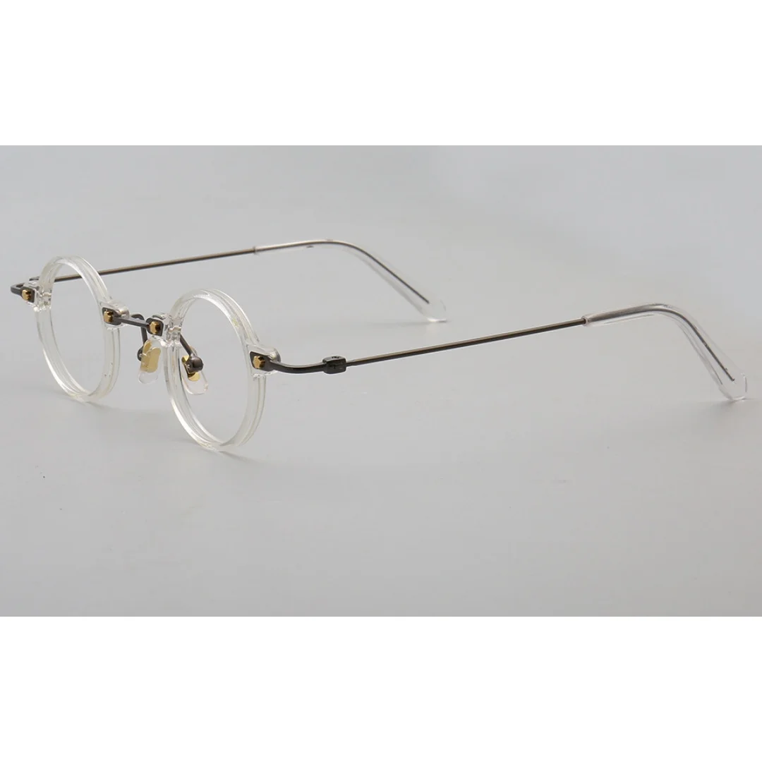 Hand Made Reading Glasses Small 36mm Acetate Vintage Round Titanium +75 100 150 175 200 250 275 300 325 350 375 400 +450 +600