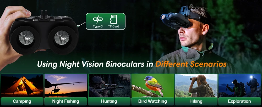 GTMEDIA N4 Nachtsichtfernglas für Outdoor-Landschafts- und Tierbeobachtung bei Tageslicht und im Dunkeln, Tragbares Jagdfernglas – Detail 2