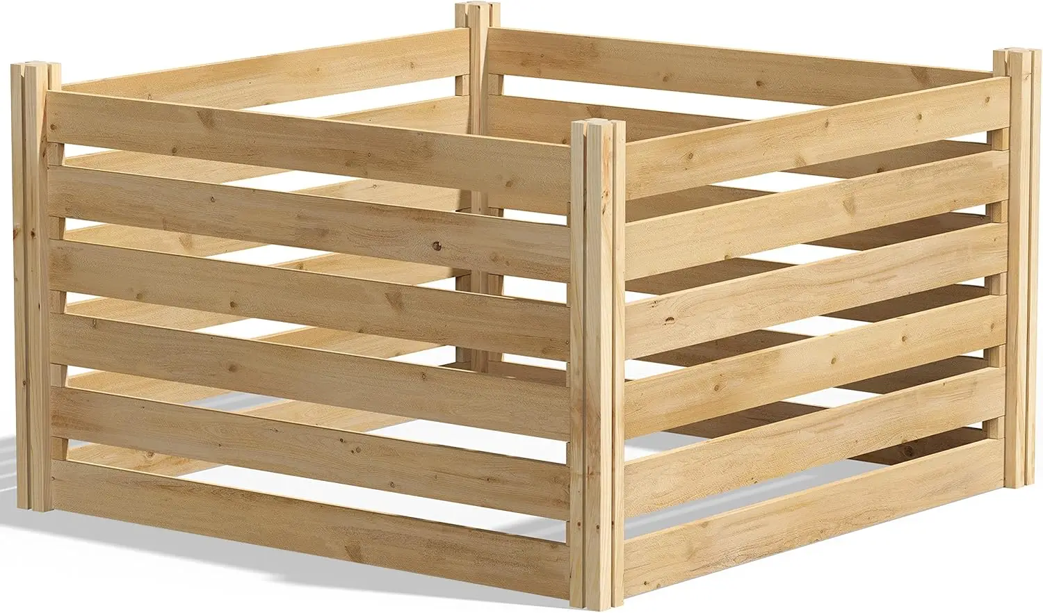 174-Gallon Premium Cedar Wood Composter, 36" x 36" x 31" Large Outdoor Composting Bin, 3/4" Thick Heavy Duty Wooden Waste Storage Box for Fast Organic Fertilizer Production, Natural Cedar