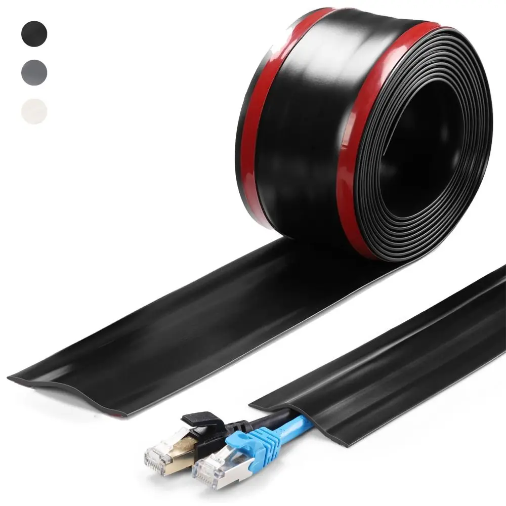 Hochwertige PVC-Bodenkabelabdeckung, selbstklebend, weicher Wanddraht, Concealer, ohne Bohren, Universalkabel, Raceway, Büro