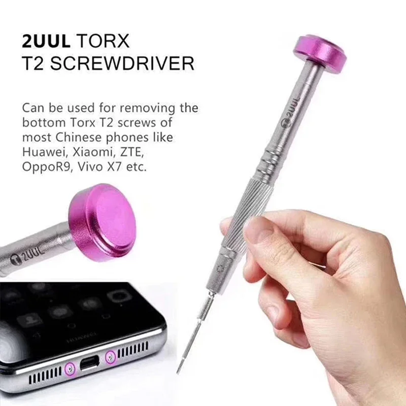 2UUL Precise Screwdriver Torx T2 Phillips Repair Bolt Driver For Phone Main Board LCD Screen Dismantling Screwdriver Set Tool