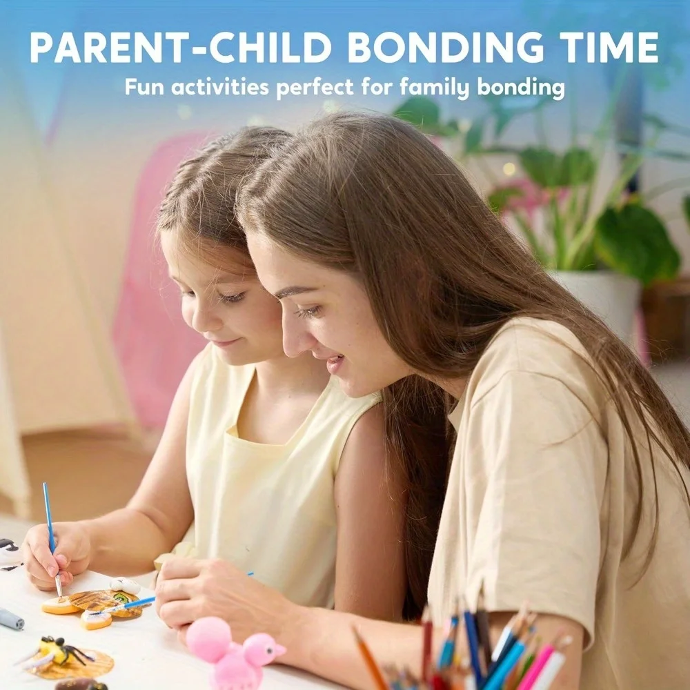 Joyfy kit de pintura de concha de mar infantil, 12 peças, brinquedo que brilha no escuro, artes e artesanato para meninos e meninas de 6 anos ou mais, presente de aniversário e natal