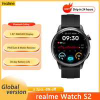 New realme Watch S2 SmartWatch 1.43'' AMOLED Display Blood Oxygen Sensor 20 Days Battery Life 380mAh Battery Watch