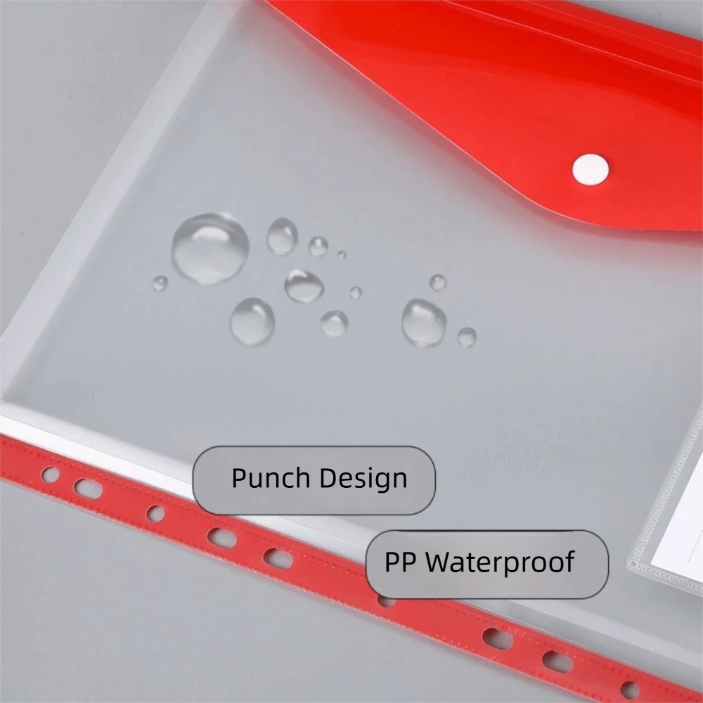 6 قطعة المجلدات البلاستيكية الملونة واضحة 11 ثقوب الموثق جيب المفاجئة إغلاق A4 جيوب لكمات مكتب المنزل #5