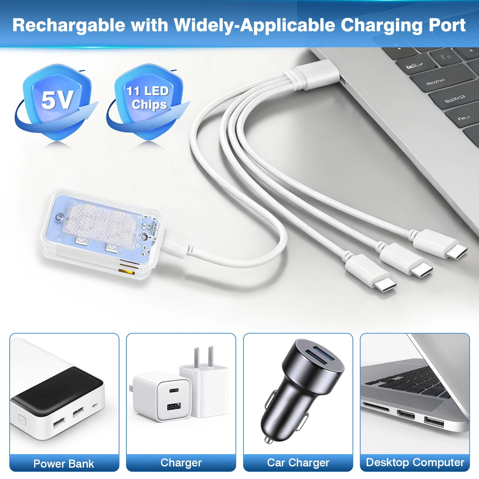 4 قطعة ضوء تحذير LED للسيارة لاسلكي 11 أضواء ستروب LED مع جهاز تحكم عن بعد متعدد الوظائف للسيارات والدراجات النارية ضوء ديكور #4