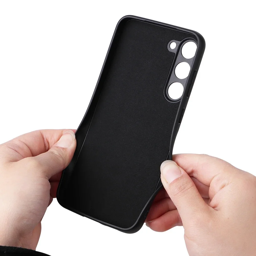 Case for Samsung Galaxy S24 S23 S22 Ultra S24Plus S23FE Luxury Saffiano Leather Phone Shell Ultra-thin Minimalist Design Style