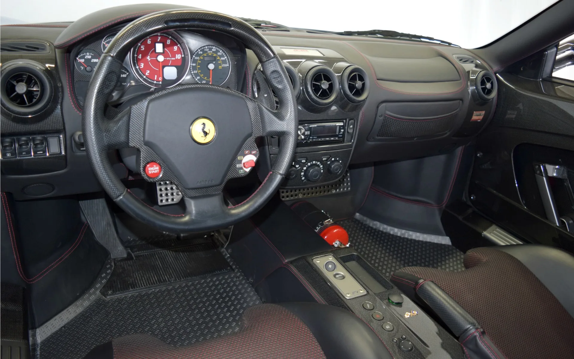 لوحدة التحكم المركزية Ferrari F430 (استبدال، LHD)، مكون لوحة التحكم الأساسية الداخلية، زخرفة وظيفية للمقصورة الممتازة