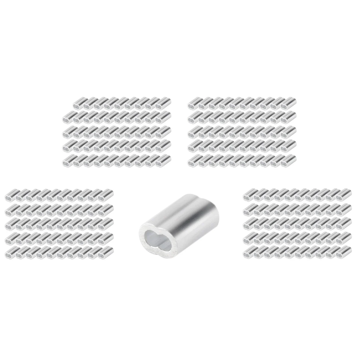 ABNP 200PCS Set di puntali per cavi da 1/16 pollici Manicotto ad anello per crimpare in lega di alluminio per fune metallica