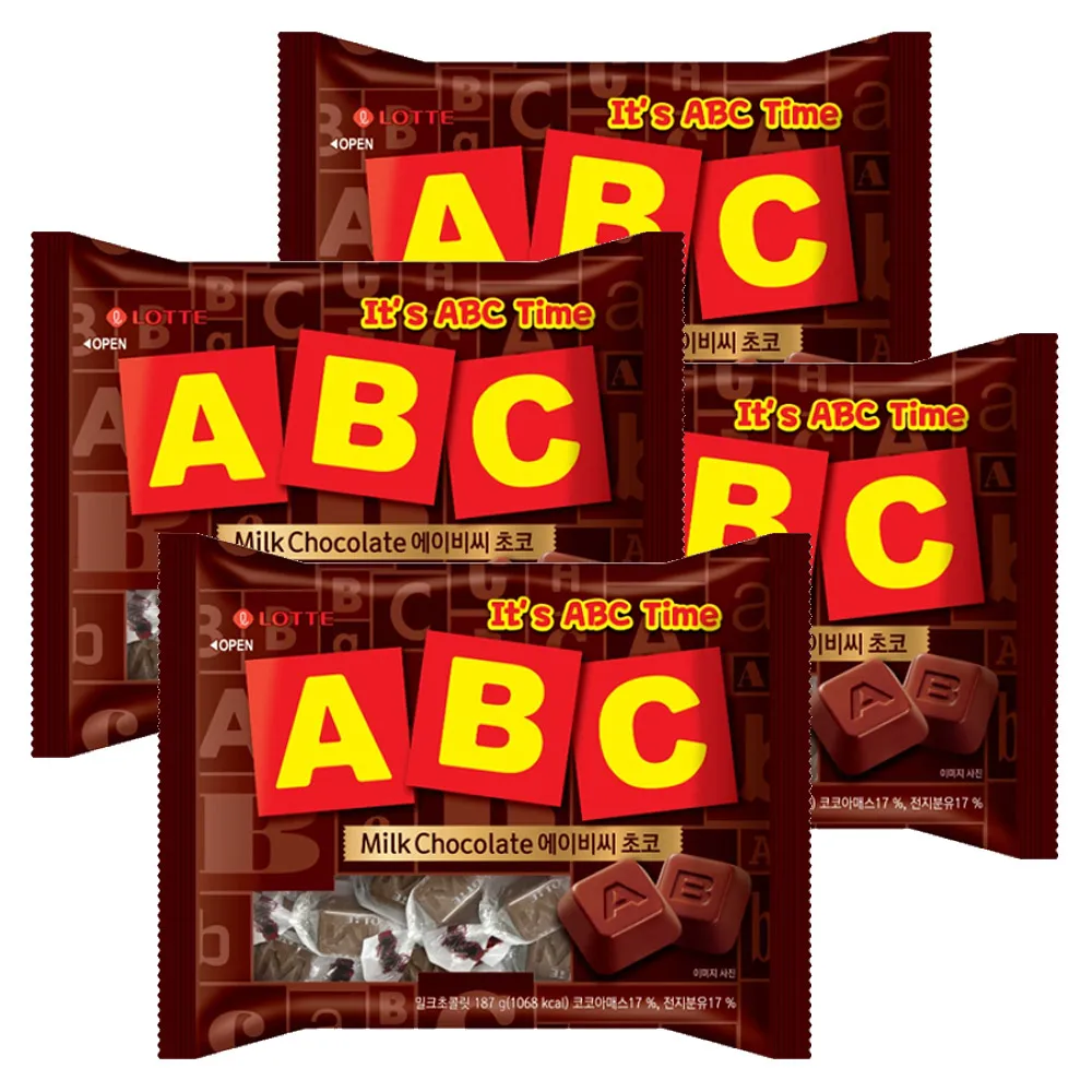 Lotte ABC chocolate 187g X 4 bags