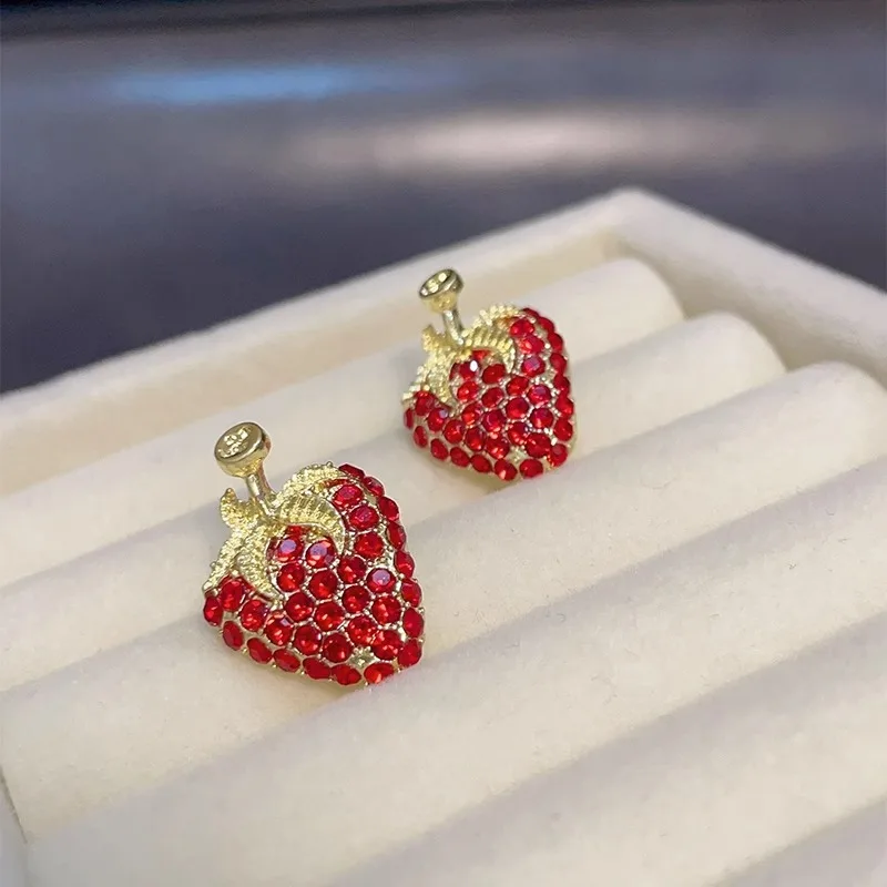 Lovely Design Sense Ear Nail Strawberry Graphic Earrings For Women Girls Fashion Jewelry Accessories Party Gifts image 5