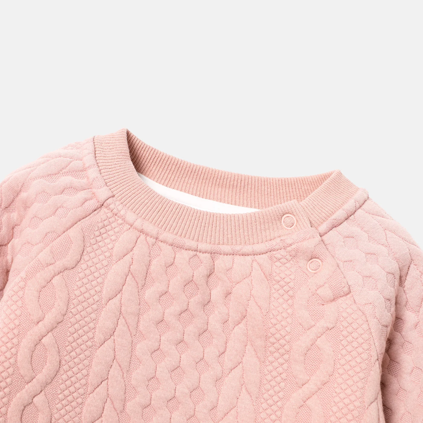 

Baby Boy Solid Color Cable Knit Textured Long-sleeve Sweatshirt and Elasticized Pants Set