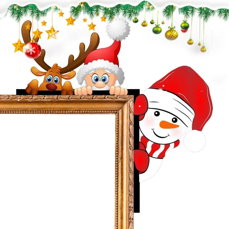 Christmas Door Frame Decor Wooden Santa Claus Door Corner Sign Door Topper Cute Funny Door Sitter Home Decor With Double-Sided