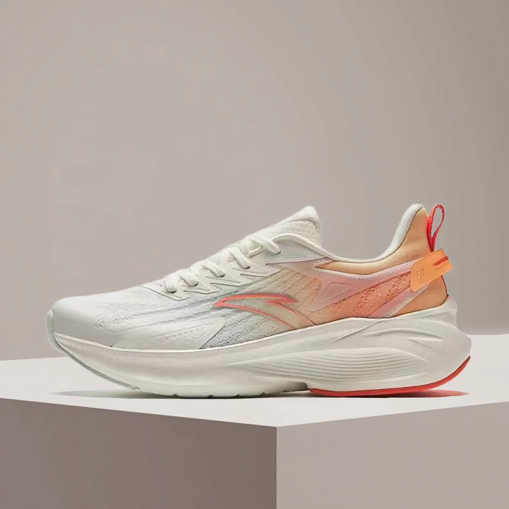 Anta Venom 5: Comfortable, slip-resistant, and durable women's casual cushioned running shoes, White/Orange 922415552-3