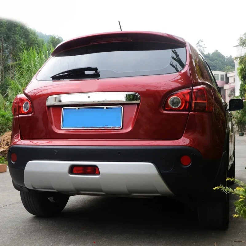 Stainless Steel Car Rear Trunk Tail Licence Plate Trim Cover Strip Fit For Nissan Qashqai +2 2007 2008 2009 2010 2011 2012 2013