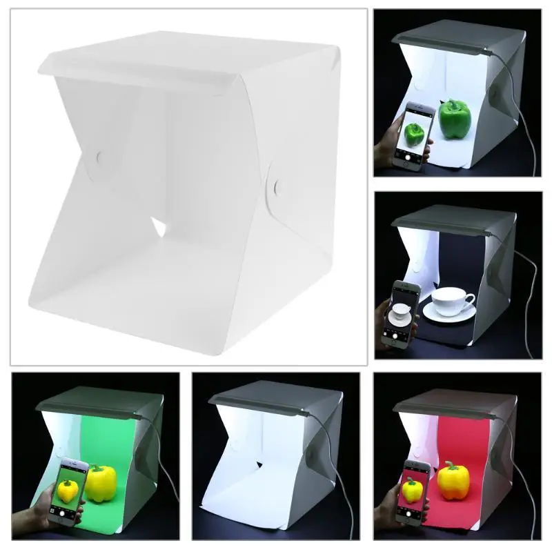 【C】Portable LED Photo Studio Light Box Foldable Photography LED Photo Studio Tent USB Mini Light Box With 2/4/6 Color Backdrop gallery 3